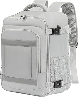 KLOSTAIN Travel Cabin Airplane Backpack 45 x 36 x 20 cm for Easyjet 30L Luggage Cabin Large Hand Luggage Under Seat Backpack for 14 Inch Laptop Light Grey