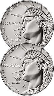 2026 P, D Enduring Liberty Half Dollar 2-Coin Set - Brilliant Uncirculated - Dual Dated Coins - Semiquincentennial Coin Collection SemiQ Uncirculated