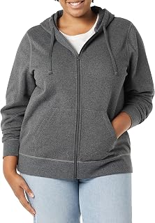 Amazon Essentials Women's Midweight Fleece Full-Zip Hoodie with Drawstring