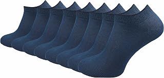 GAWILO 100% Pure Cotton (8 Pairs) Mens Womens Gym Socks Short Thin No Pressing Toe Seams Reinforced Breathable