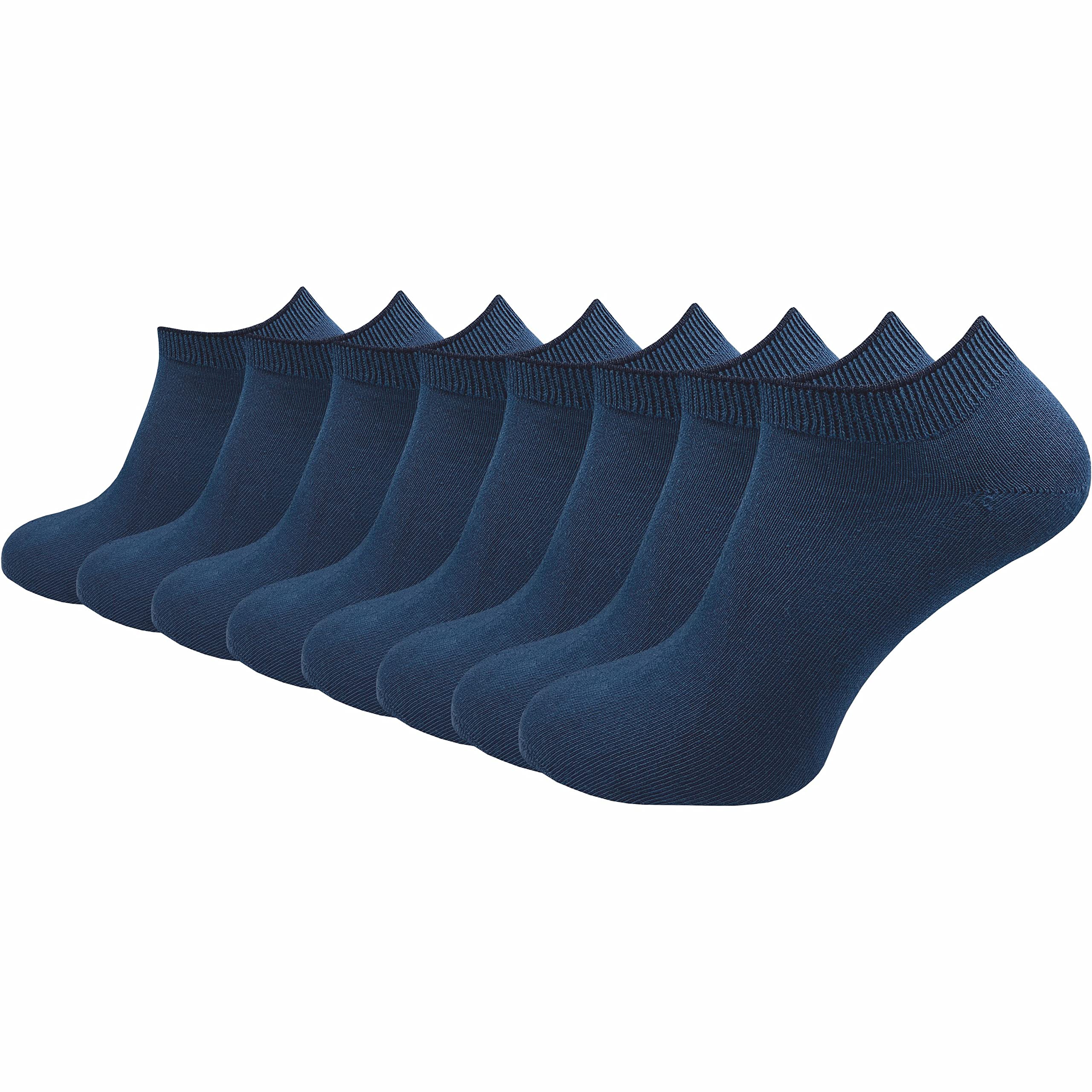 GAWILO 100% Pure Cotton (8 Pairs) Mens Womens Gym Socks Short Thin No Pressing T