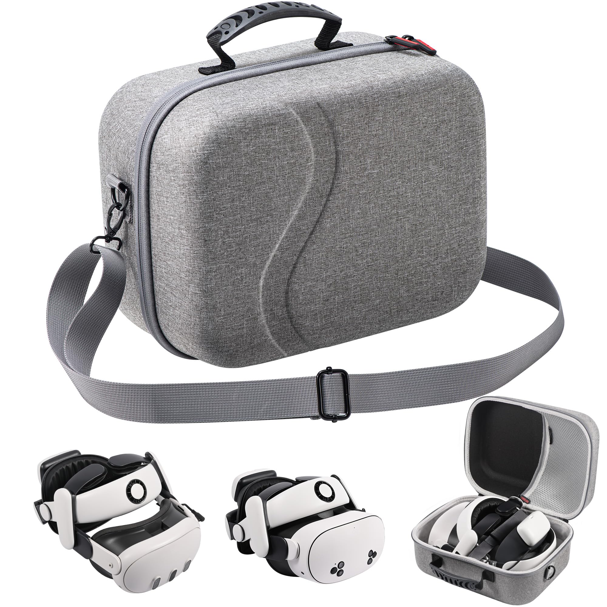Large Carrying Case for Meta Quest 3S/3, Hard Travel Case Compatible with BOBOVR