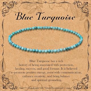 BONNY BOXX Natural Genuine Gemstone Faceted Round Beads Bracelets, 3mm Adjustable Stretchy Tiny Faceted Bracelet, Healing Crystal Reiki Chakra Dainty Jewelry Fashion Gifts