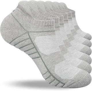 coskefy Running Socks Thick Cushion Ankle Anti-Blister Cotton Trainer Short Athletic Sports Socks for Men Women 6 Pairs
