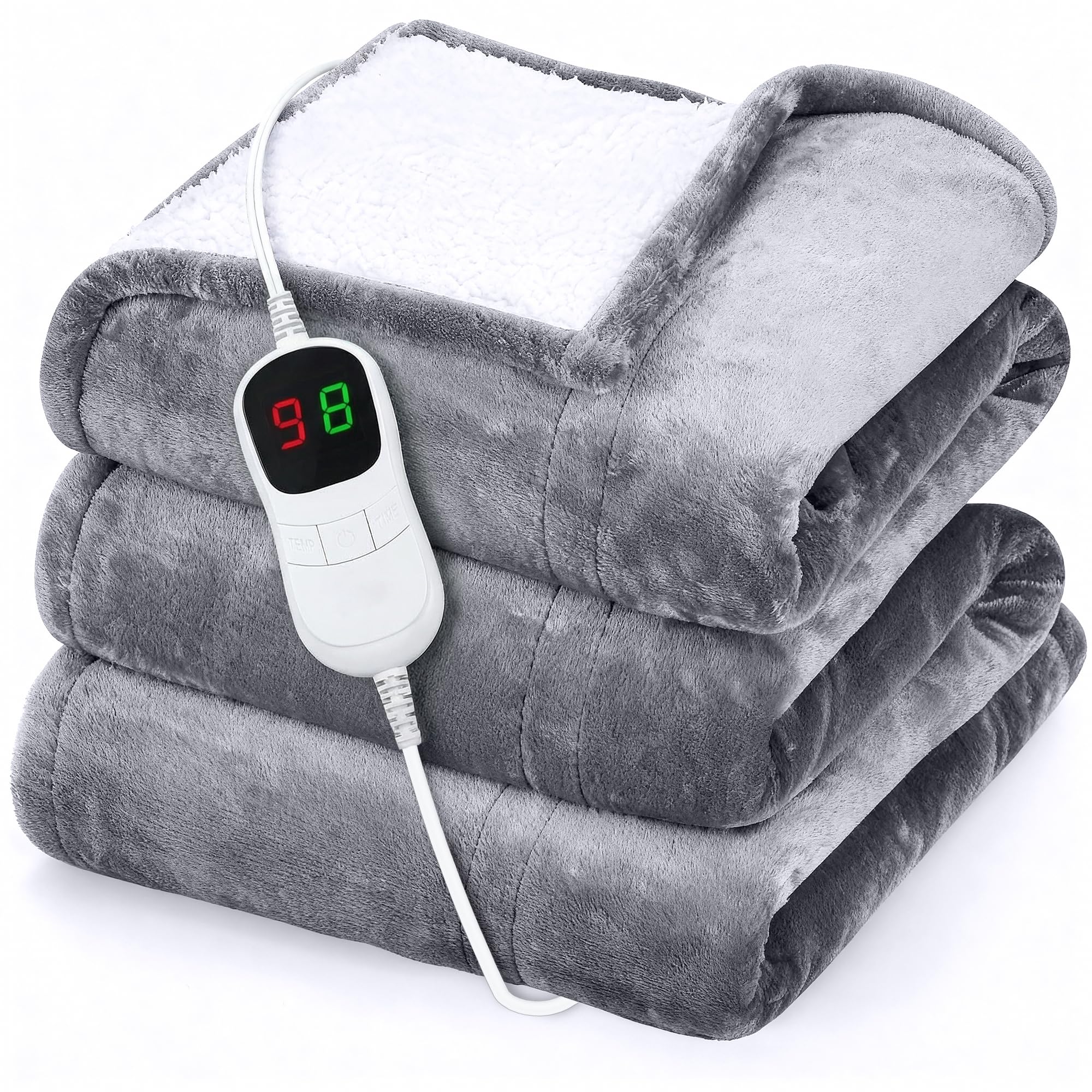 GENIANI Heated Blanket Electric Throw 50"x60" – Safe Electric Heating Blanket wi