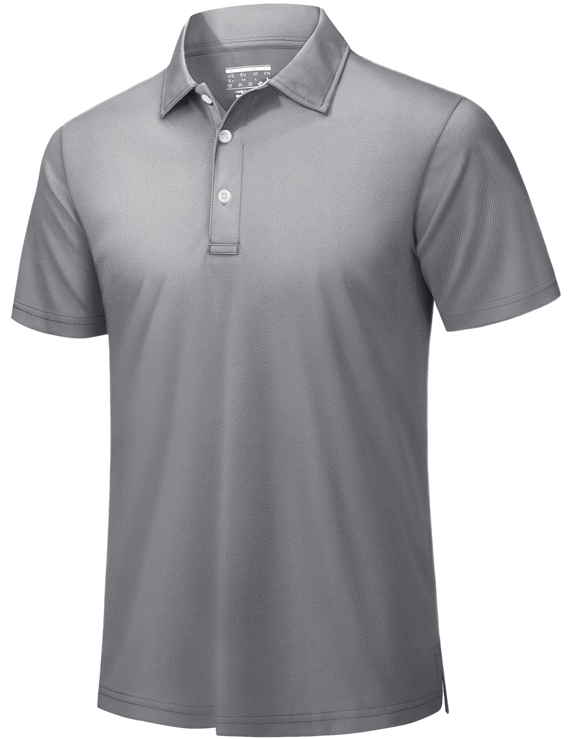 TACVASEN Mens Golf Polo Shirts Dry Fit Short Sleeve Collared Polos Performance L