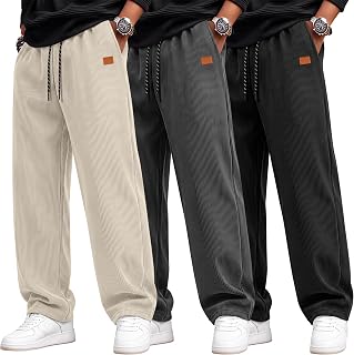 Neer 3 Pack Men's Corduroy Casual Baggy Pants