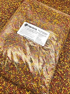 HERONS - Koi Trio Pellets, 3mm Premium Koi Fish Food, For Japanese Koi and Other Pond Fish, Prebiotic Pellets With Spirulina, Omega 3 Amino Acids, Colour and Growth Enhancing - 1Kg