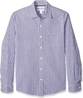 Amazon Essentials Men's Regular-Fit Long-Sleeve Casual Poplin Shirt, Button Front, Business Casual, Collared