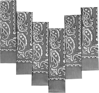 Every-ville Cotton Bandana Handkerchief for Men & Women, 6 Pack
