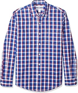 Amazon Essentials Men's Regular-Fit Long-Sleeve Casual Poplin Shirt, Button Front, Business Casual, Collared