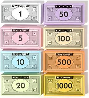 520-Piece Play Money for Board Games, 8 Denominations, Pretend Play Cashier | Bring game night to life with colorful play money for board games, rewards, math lessons, and pretend play