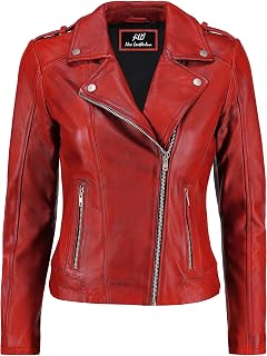 Biker Style Vintage Leather Jacket Women - Casual Fashion Motorcycle Zip Lightweight Coat Collar Women Leather Jacket