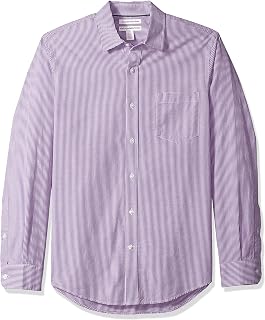 Amazon Essentials Men's Regular-Fit Long-Sleeve Casual Poplin Shirt, Button Front, Business Casual, Collared