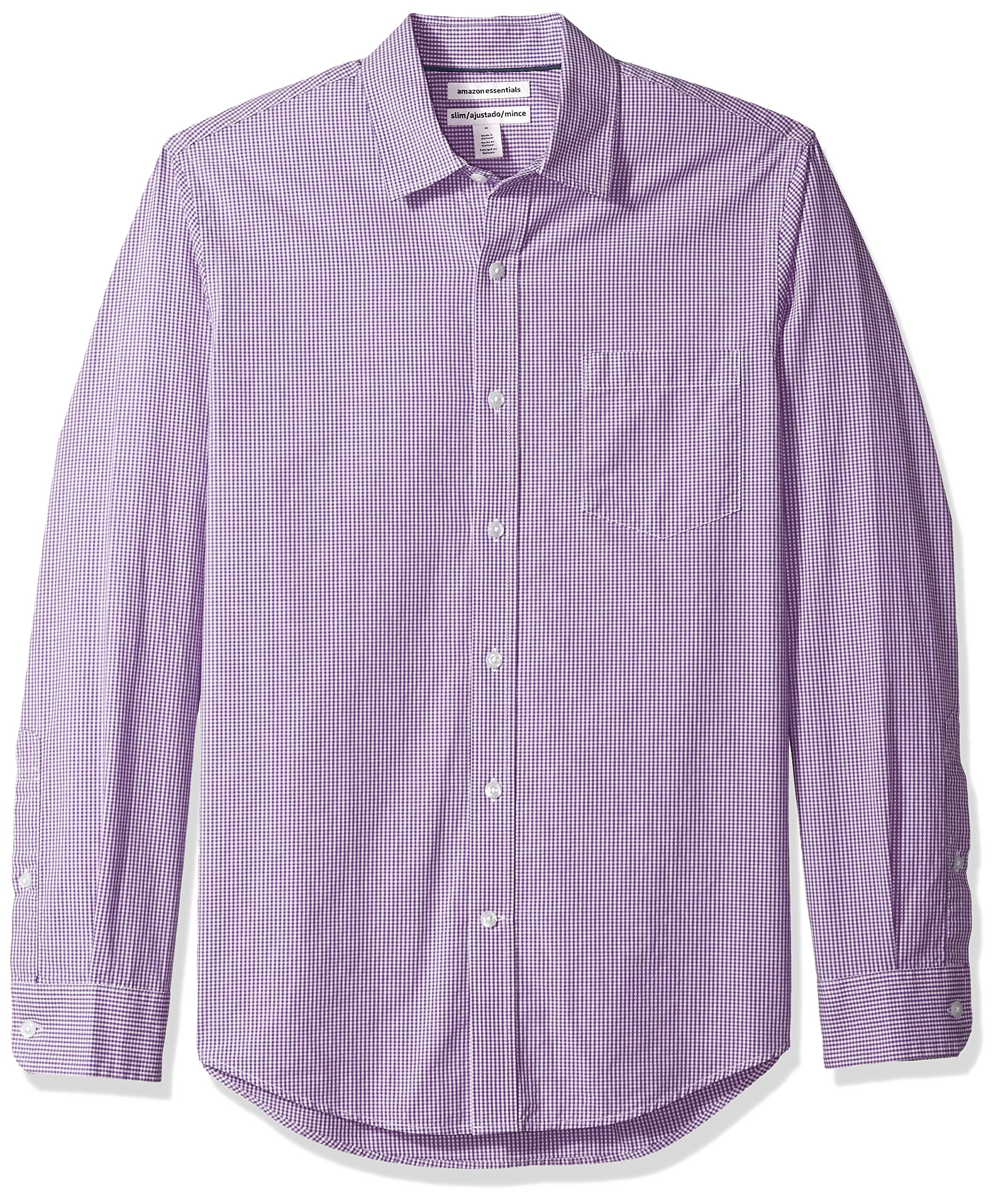 Amazon Essentials Men's Regular-Fit Long-Sleeve Casual Poplin Shirt, Button Fron