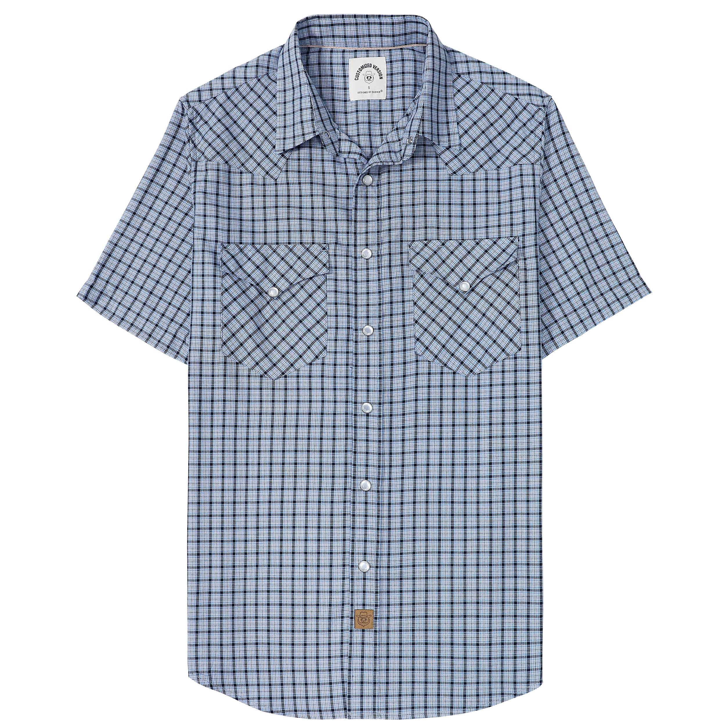 Dubinik® Bamboo Fibre Short Sleeve Shirt Men's Casual Shirts For Men Poppers Cow
