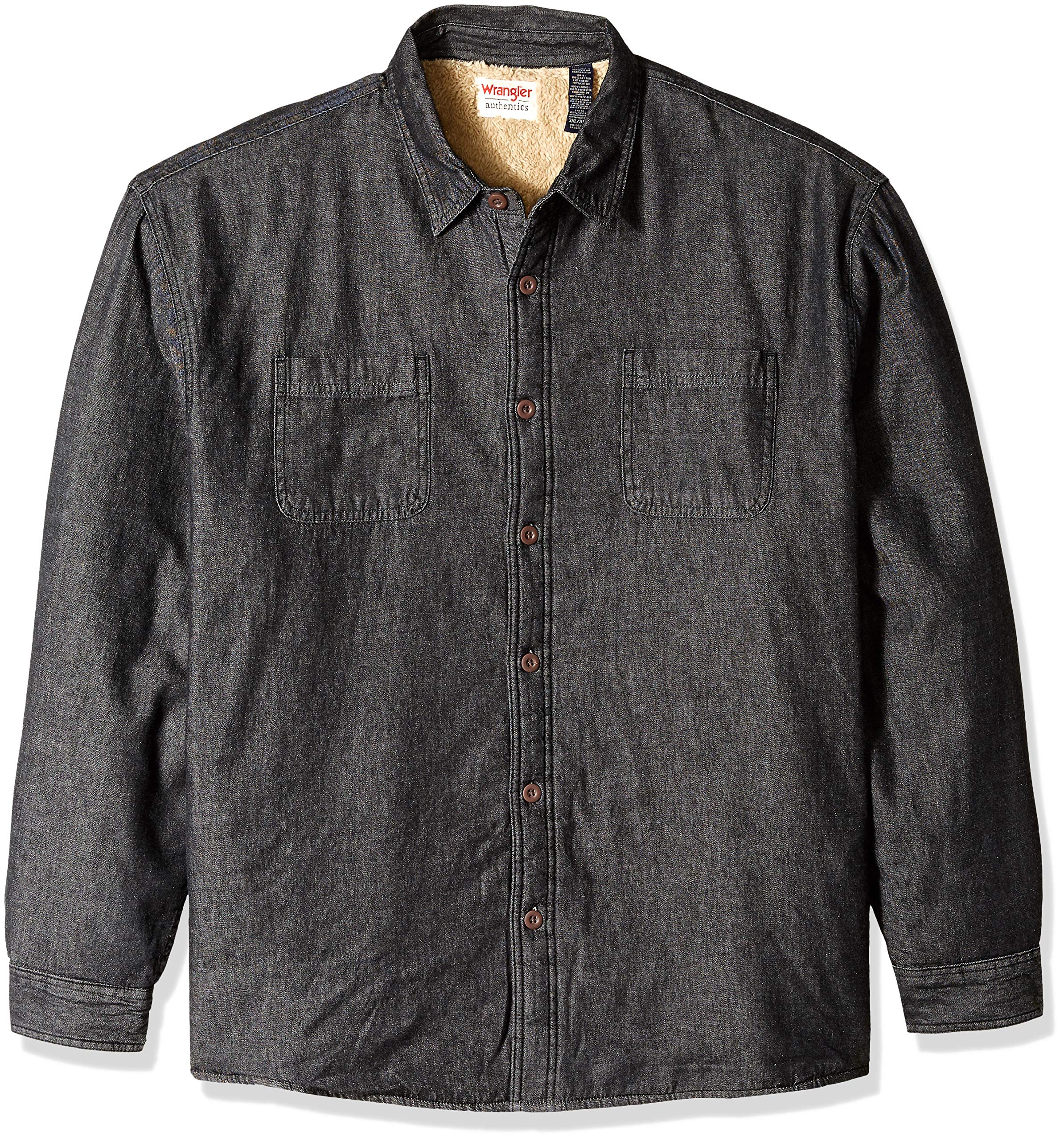 Wrangler Authentics Men's Long Sleeve Sherpa Lined Denim Shirt Jacket