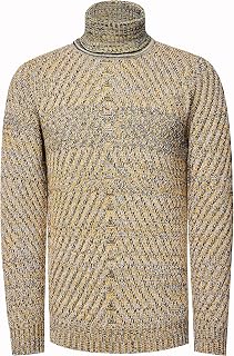 Rusty Neal 439 Men's Knitted Jumper Regular Fit Turtleneck Chunky Knit Jumper Contrast Jumper