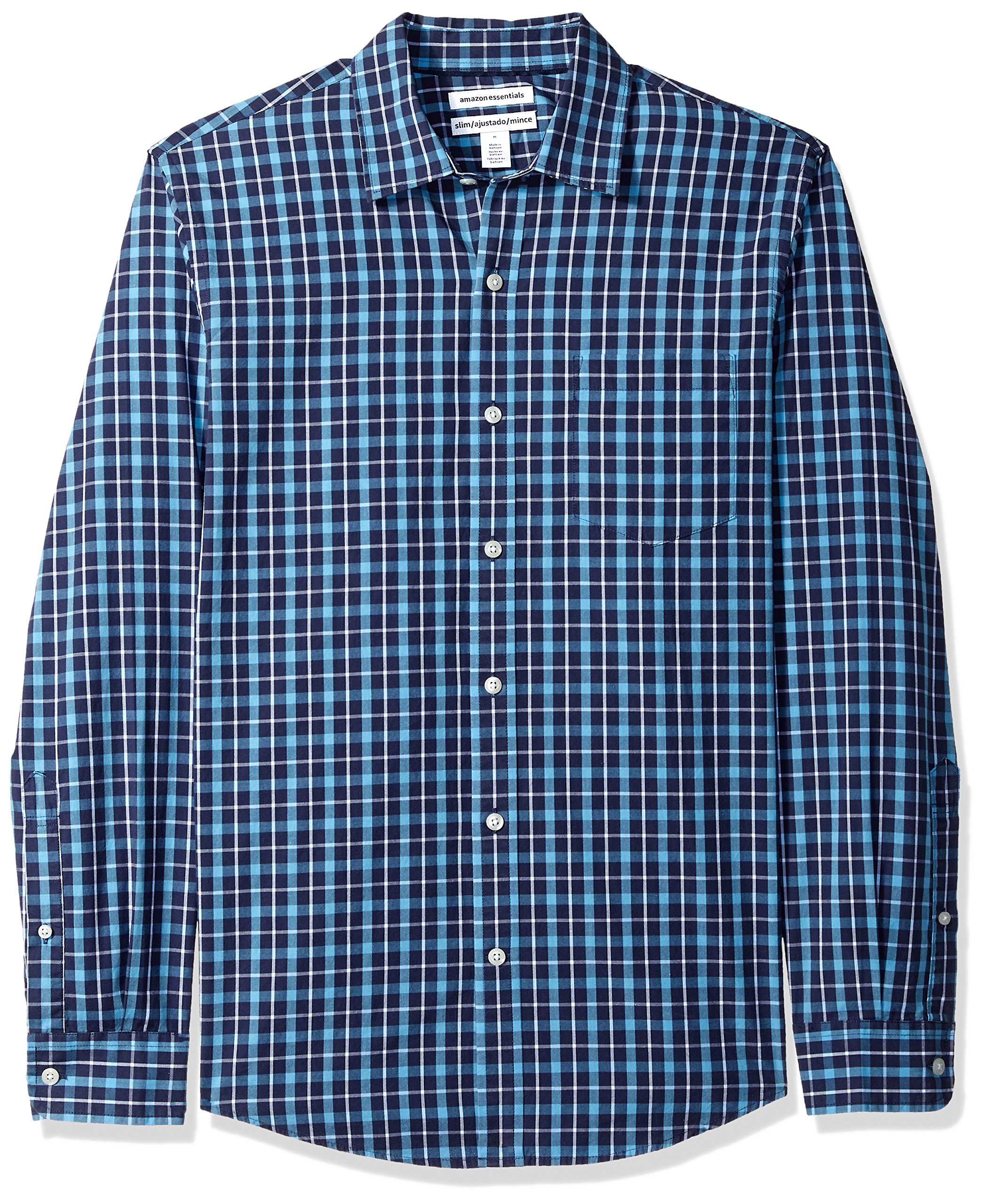 Amazon Essentials Men's Casual Long Sleeve Straight Fit Poplin Shirt