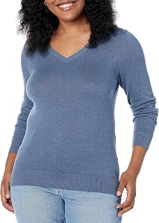 Amazon Essentials Women's Regular-Fit Lightweight Long-Sleeve V-Neck Jumper