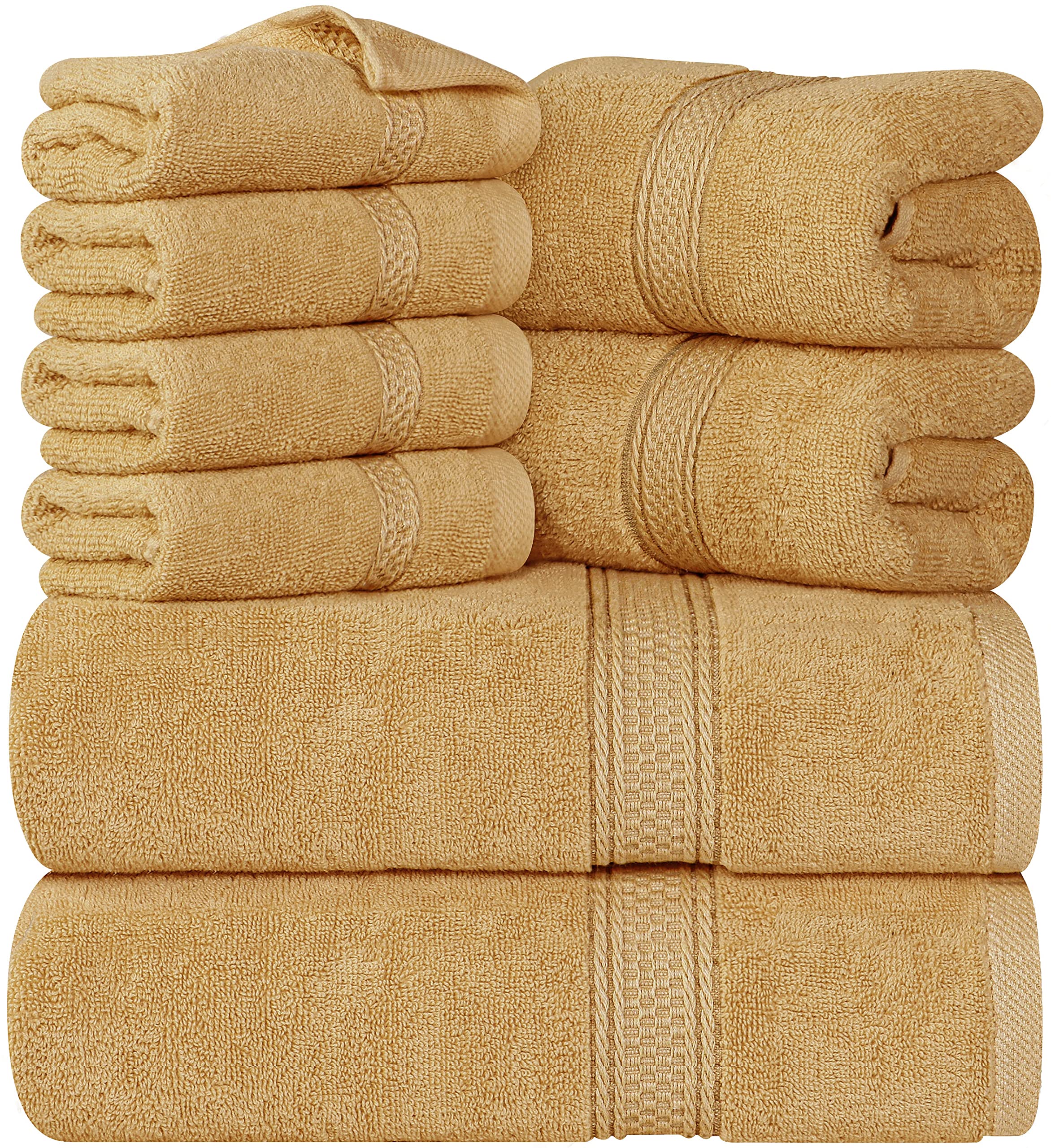 Utopia Towels 8-Piece Towel Set, Beige