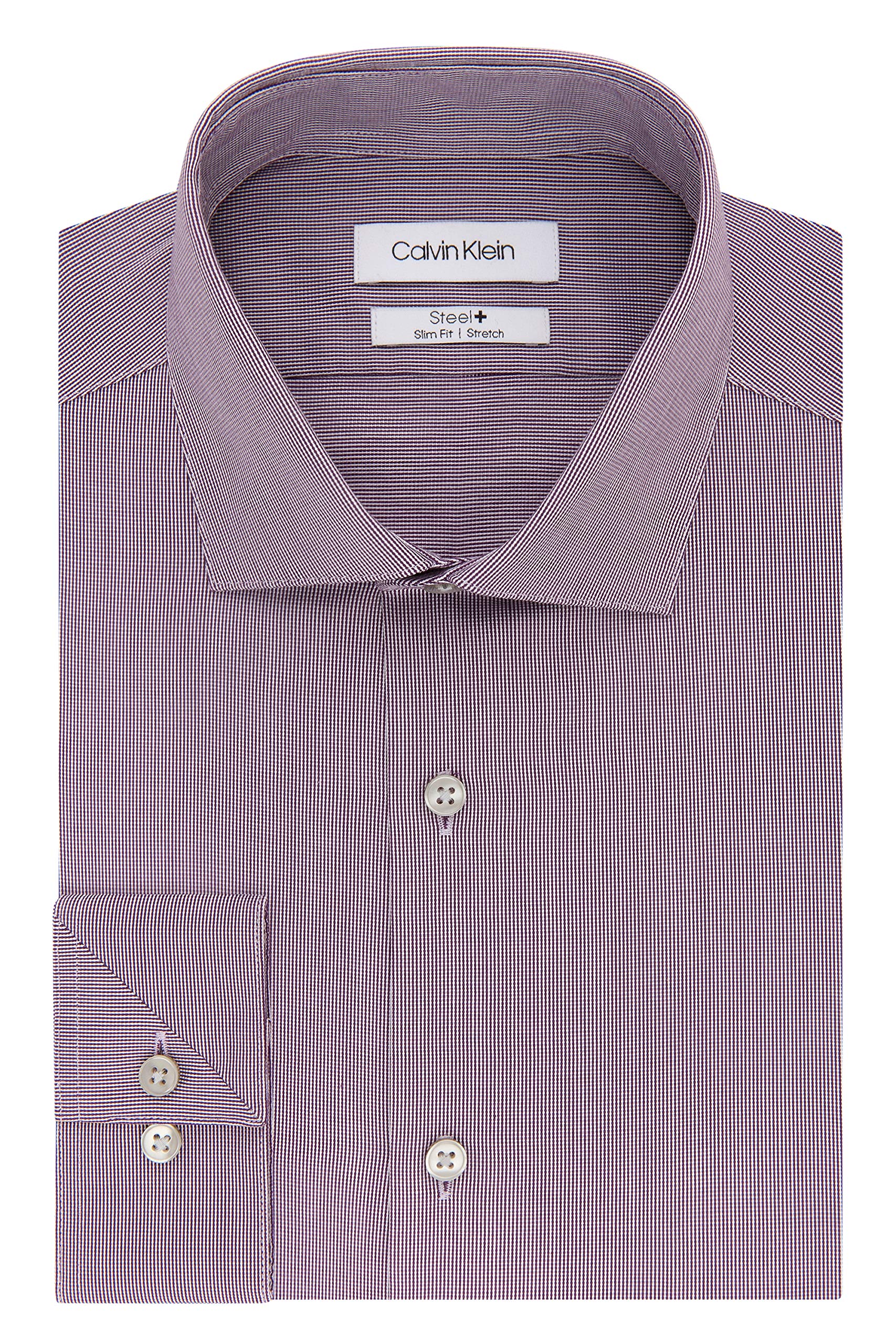 Calvin Klein Hombre 33K3767 Cuello tipo italiano] Manga Larga Camisa de verter -