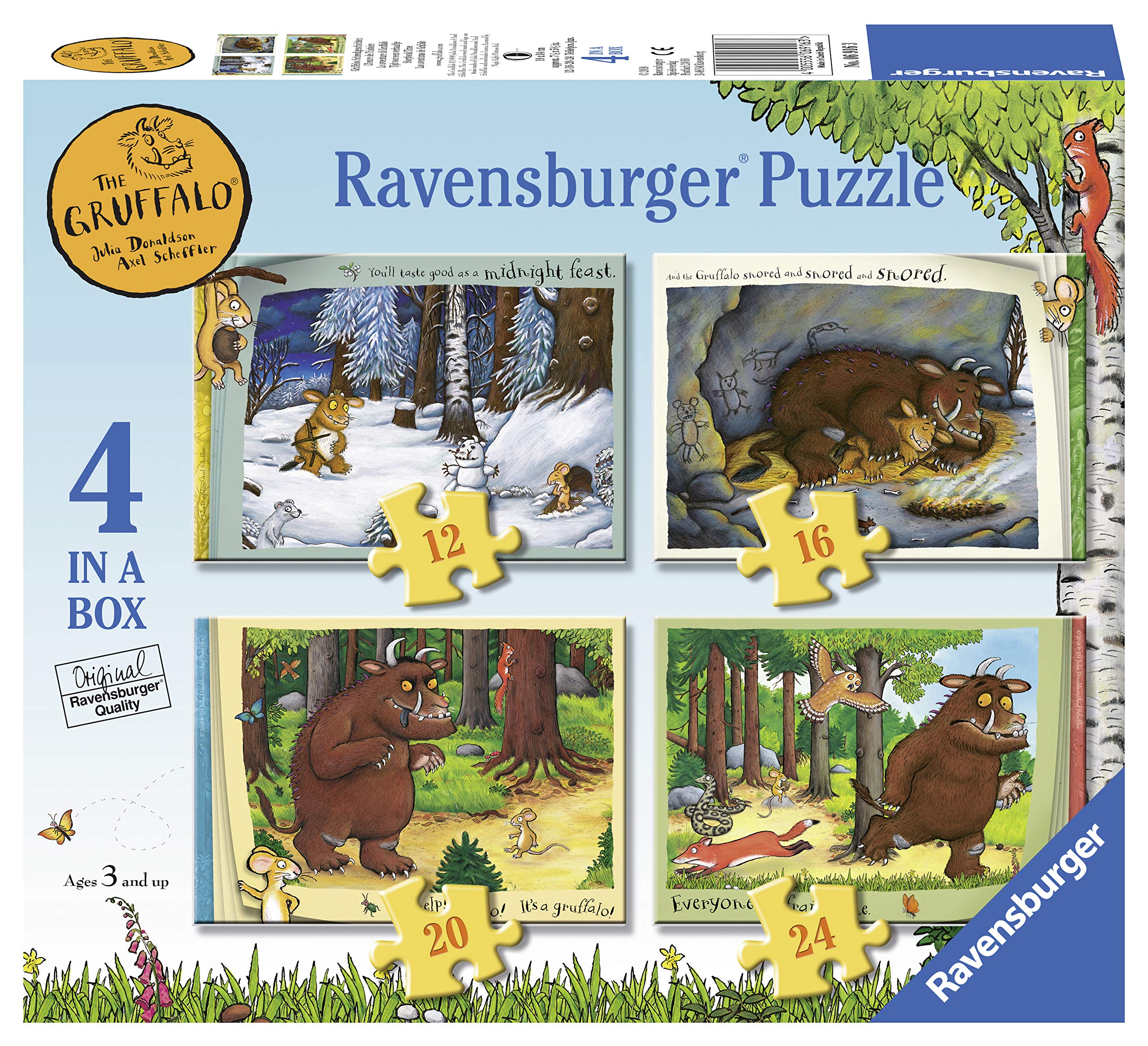 Ravensburger Children Puzzles The Gruffalo 4 in Box - Ages 3+