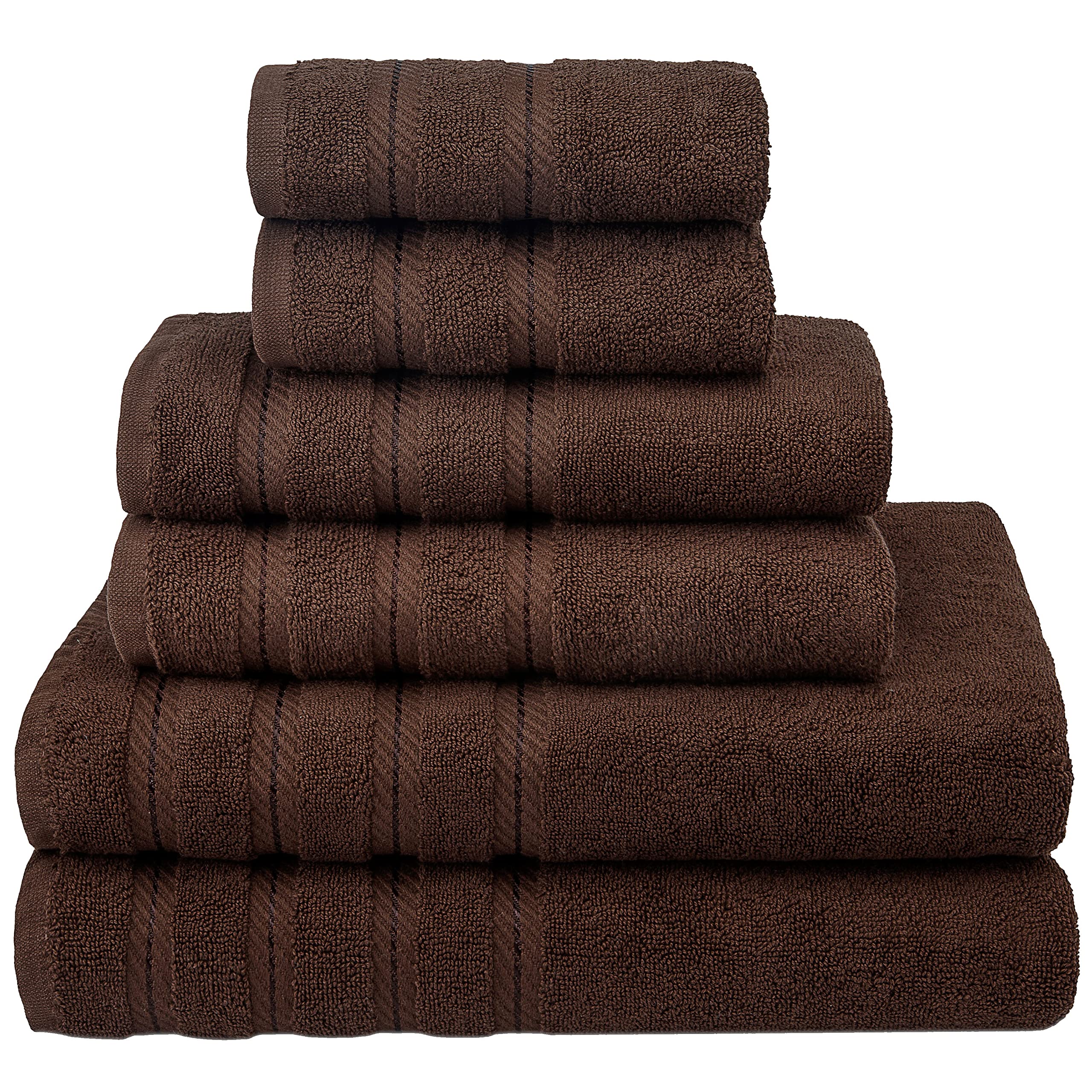 American Soft Linen 100% Carde Cotton 6 Piece Towel Set, 590 GSM Heavy Weight So