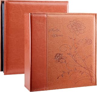 Artmag Photo Picutre Album 4x6 600 Photos, Extra Large Capacity Leather Cover Wedding Family Photo Albums Holds 600 Horizontal and Vertical 4x6 Photos with White Pages(Brown)