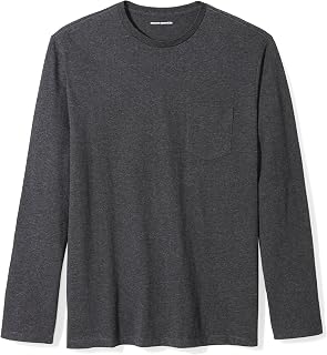 Amazon Essentials Men's Regular-Fit Crewneck Long-Sleeve T-Shirt, Casual Cotton Jersey