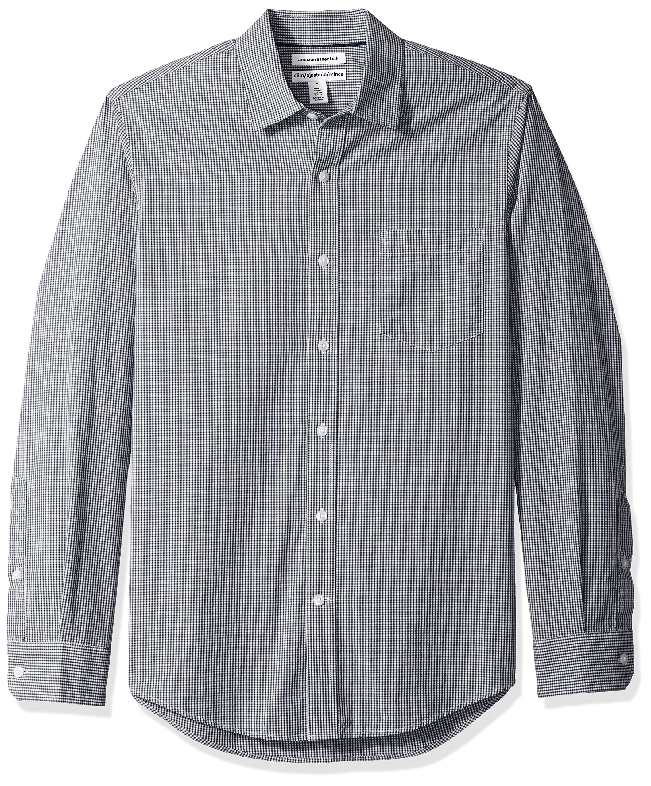 Amazon Essentials Mens Slim-Fit Long-Sleeve Poplin Shirt