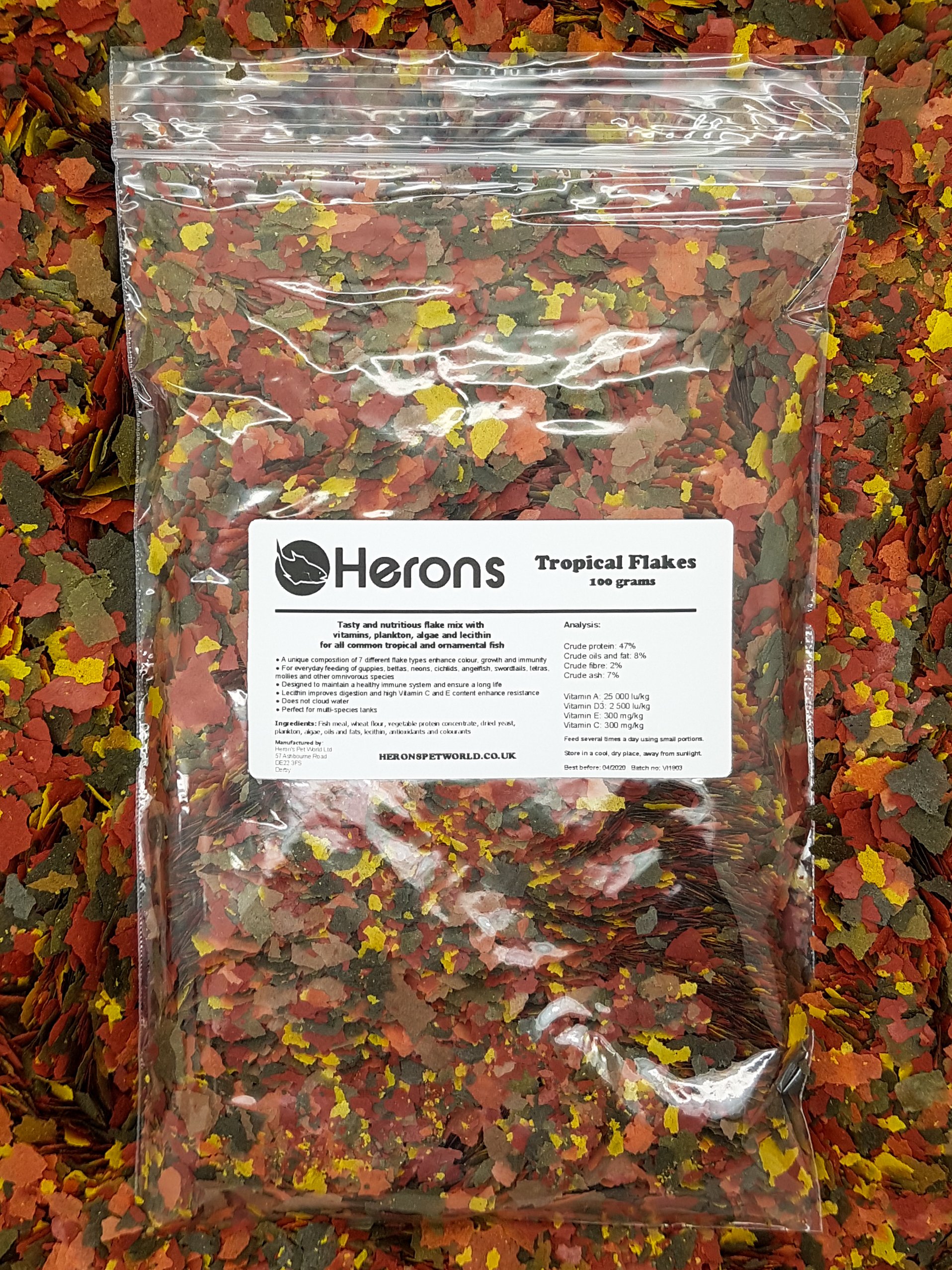 HERONS - Tropical Flakes - For all Tropical Fish - Guppies, Bettas, Neons, Cichl
