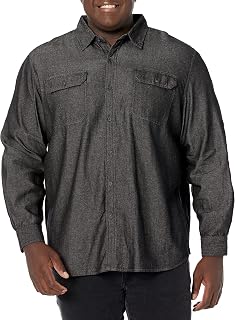 Wrangler Authentics Men's Long Sleeve Classic Woven Shirt, grey (grey marl)