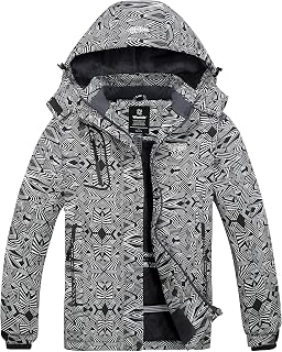 Wantdo Women's Mountain Ski Jacket, Warm Winter Fleece Coat, Waterproof and Breathable Raincoat, Outdoor Hooded Windbreaker Jackets