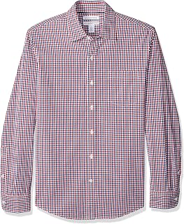 Amazon Essentials Men's Regular-Fit Long-Sleeve Casual Poplin Shirt, Button Front, Business Casual, Collared
