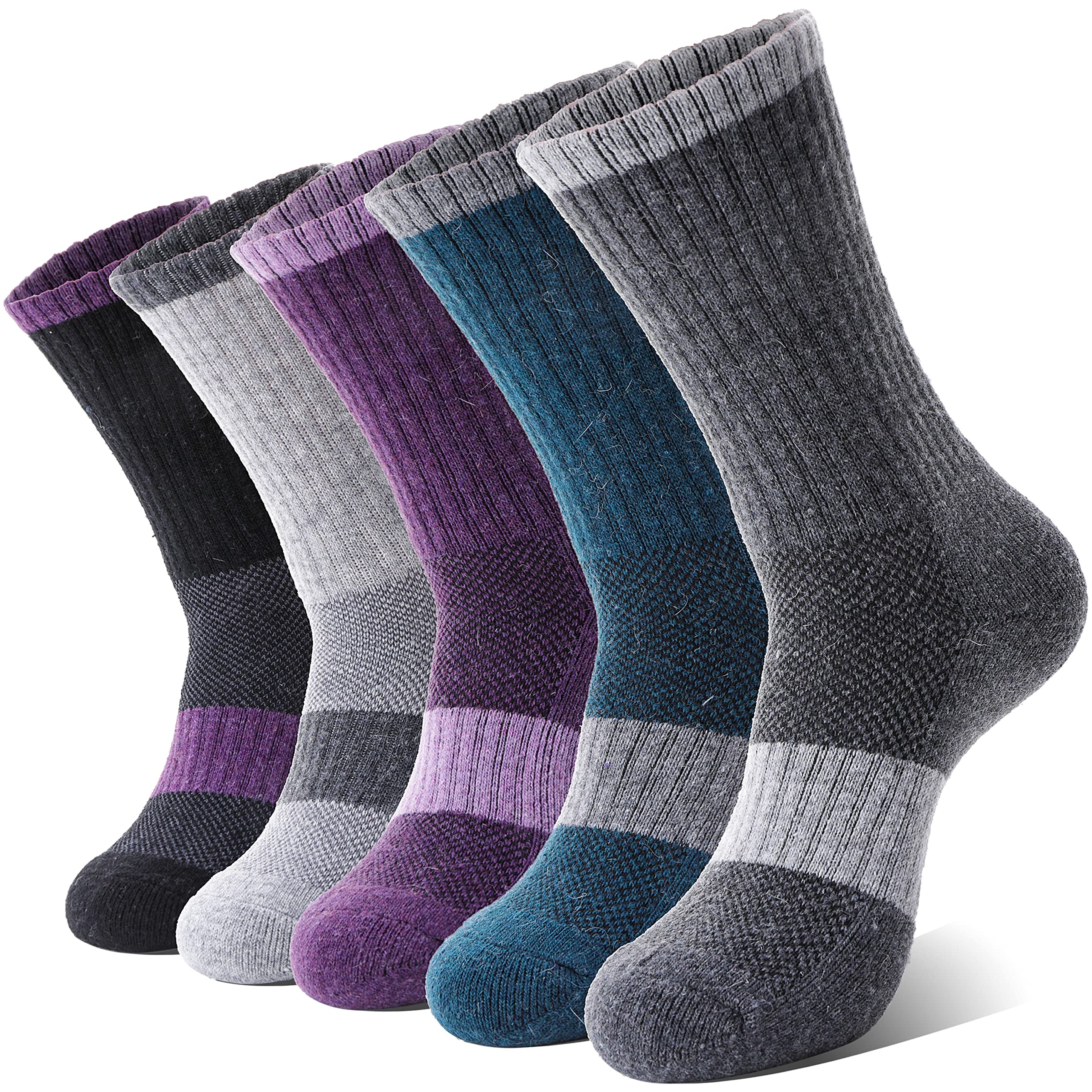 Anlisim Women's Merino Wool Thermal Socks Winter Warm Work Boot Socks 5 Pairs