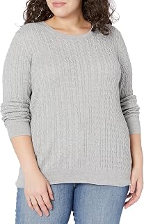 Amazon Essentials Women's Lightweight Cable Knit Long Sleeve Sweater