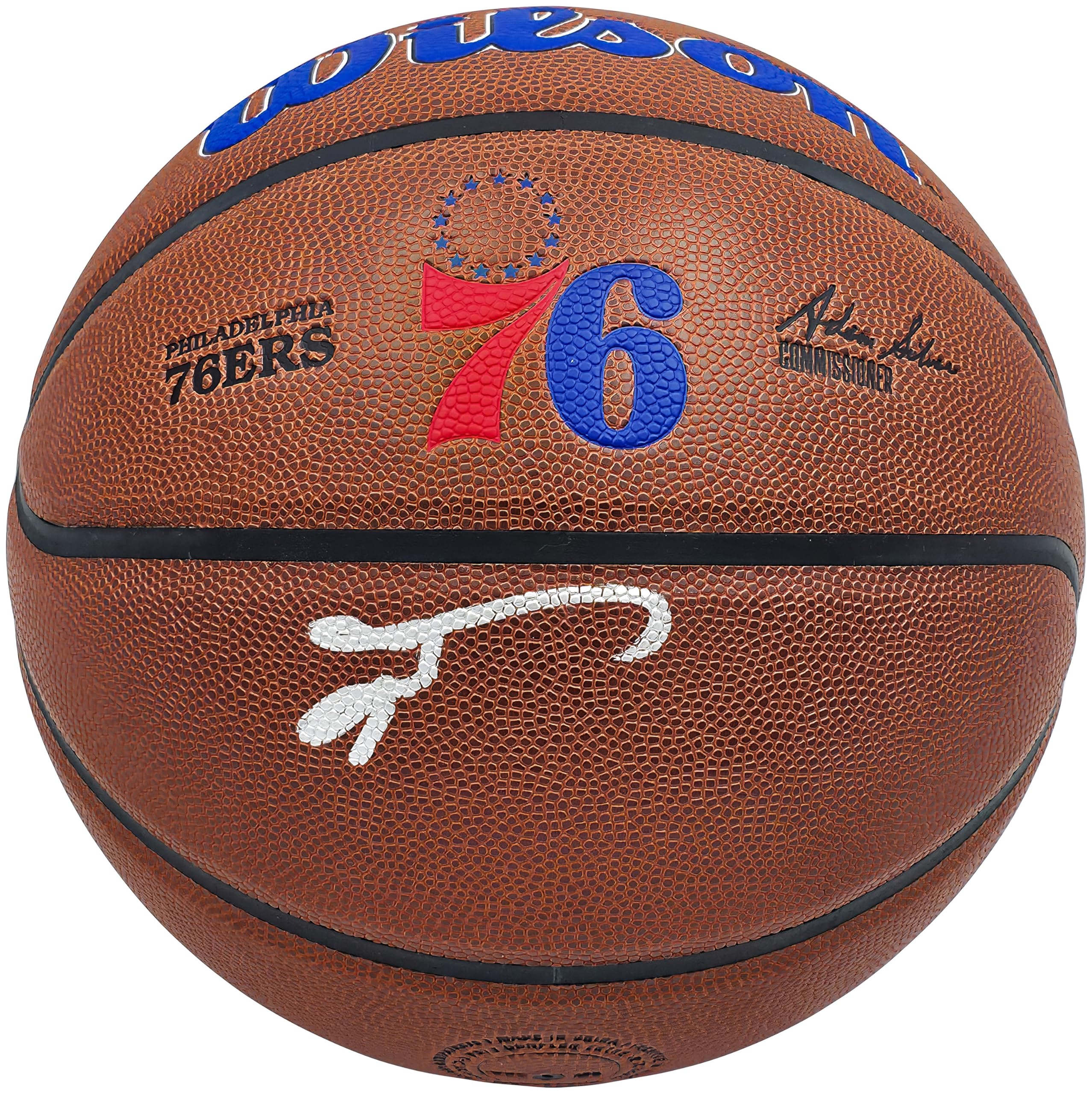 Allen Iverson Autographed Composite Leather Logo Basketball Beckett BAS Witness 