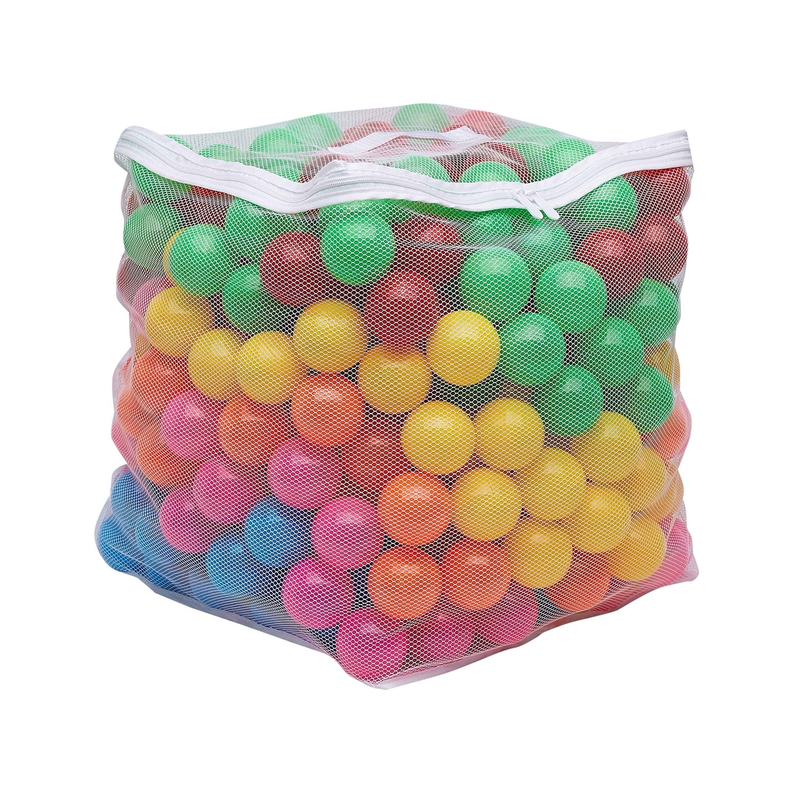 Amazon Basics BPA Free Ball Pit Balls with Storage Bag, Crush-Proof Plastic for 