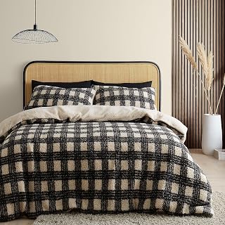 Catherine Lansfield Cosy Borg Sherpa Duvet Cover Set with Pillow Case, Natural