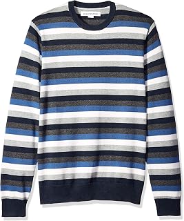 Amazon Essentials Men's Cable Knit Long-Sleeve Crewneck Sweater, 100% Cotton, Big & Tall Options Available