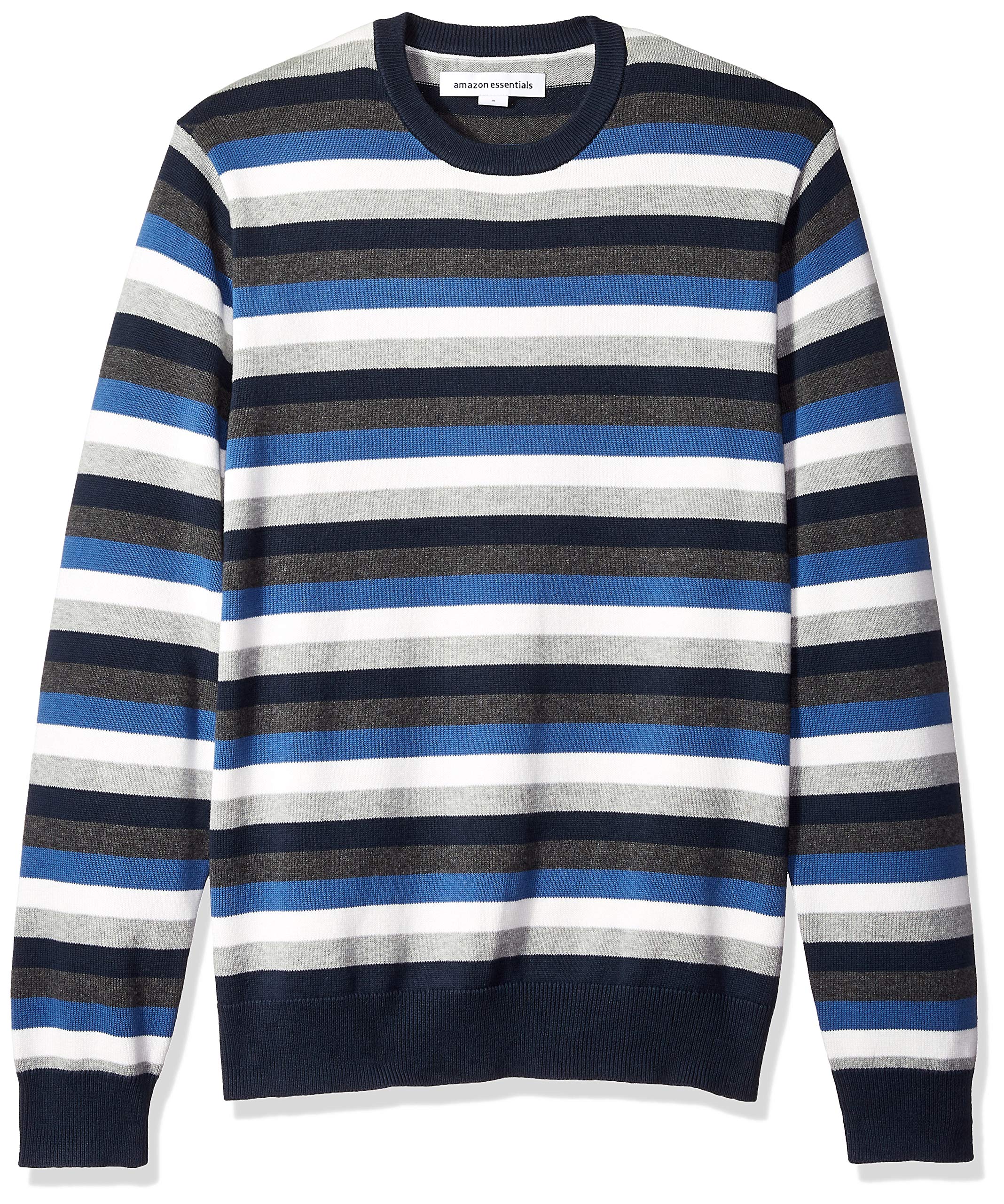Amazon Essentials Men's Cable Knit Long-Sleeve Crewneck Sweater, 100% Cotton, Bi