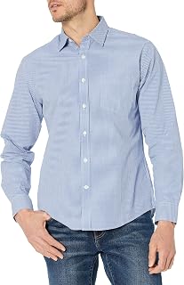 Amazon Essentials Men's Regular-Fit Long-Sleeve Casual Poplin Shirt, Button Front, Business Casual, Collared