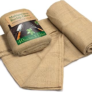Burloptuous 40 x 15 ft Multipurpose Gardening Burlap Fabric Roll | High Density Natural Jute for Weed Barrier, Tree Wrap, Plant Cover, Landscaping, Wedding & Farmhouse Decor, Crafts